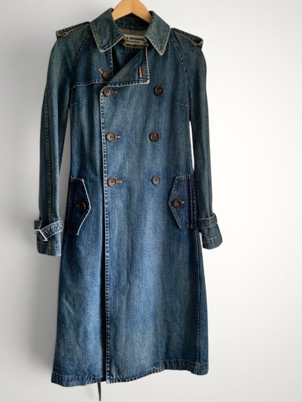 Junya Watanabe Comme De Garcons Denim Trench Coat, Size Small